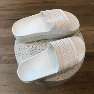 Adidas Originals - White Adilette Bonega Slides